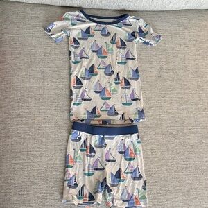 Little Sleepies Sailboat Print Kids Pajama Set - Multicolor
